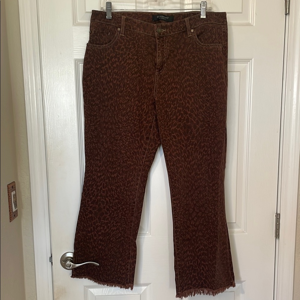 Liverpool Leopard Print Cropped Jeans sz 30